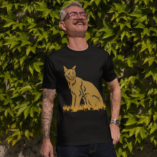 Jungle Cat Serval Black Men Women T-Shirt