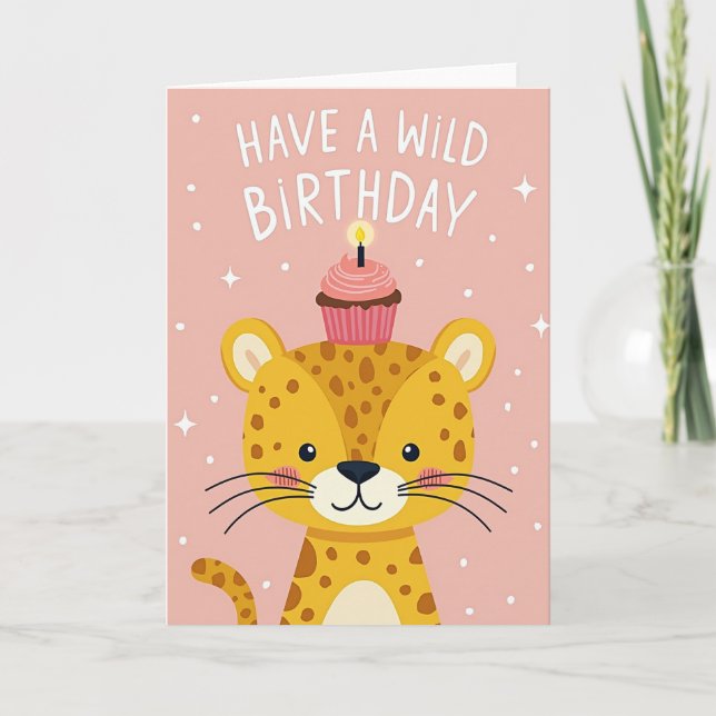 Jungle Cat Sweet Birthday Card (Front)