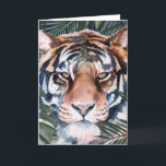 Jungle Cat - Tiger Card<br><div class="desc">Jungle Cat I by Jennifer Paxton Parker. This art features a close-up of a stoic tiger in a soft art style. | 164728Z</div>