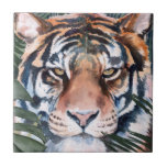 Jungle Cat - Tiger Ceramic Tile<br><div class="desc">Jungle Cat I by Jennifer Paxton Parker. This art features a close-up of a stoic tiger in a soft art style. | 164728Z</div>