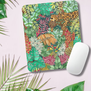 Jungle Cat Watercolor Mouse Pad