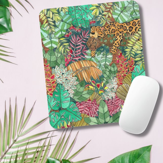 Jungle Cat Watercolor Mouse Pad (Creator Uploaded)