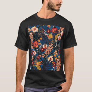 Jungle Chic: Dark Blue Exotic. T-Shirt