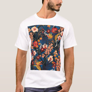 Jungle Chic: Dark Blue Exotic. T-Shirt