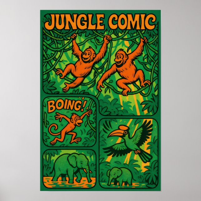 Jungle Comic Fun Poster (Front)