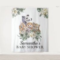 Jungle Cute Animals Monogram Tropical Baby Shower