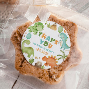 Jungle Cute Dinosaur Boy Birthday Party Classic Round Sticker