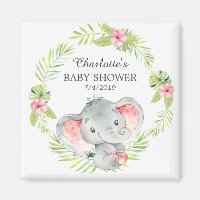 Jungle Elephant Baby Shower Favour  Magnet