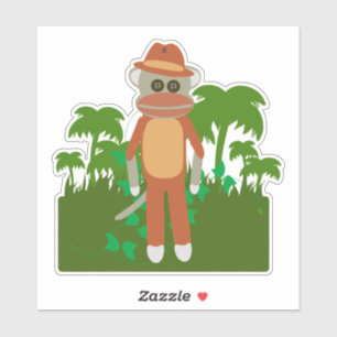 Jungle Explorer Sock Monkey Fun Adventure Design