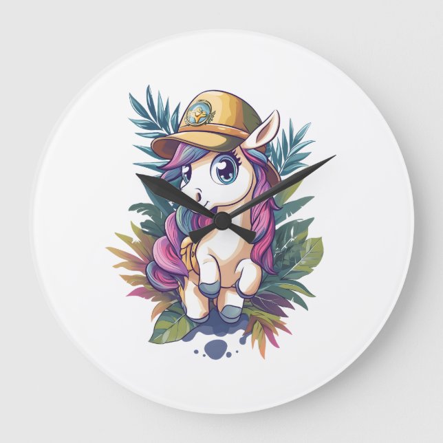 Jungle Explorer Unicorn (1) Large Clock (Front)