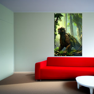 Jungle fantasy beast in the Jungle AI Art Poster