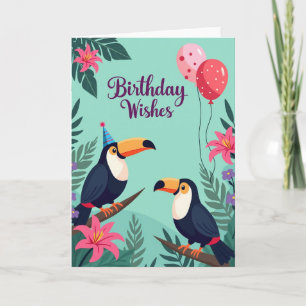 Jungle Floral Birthday Card