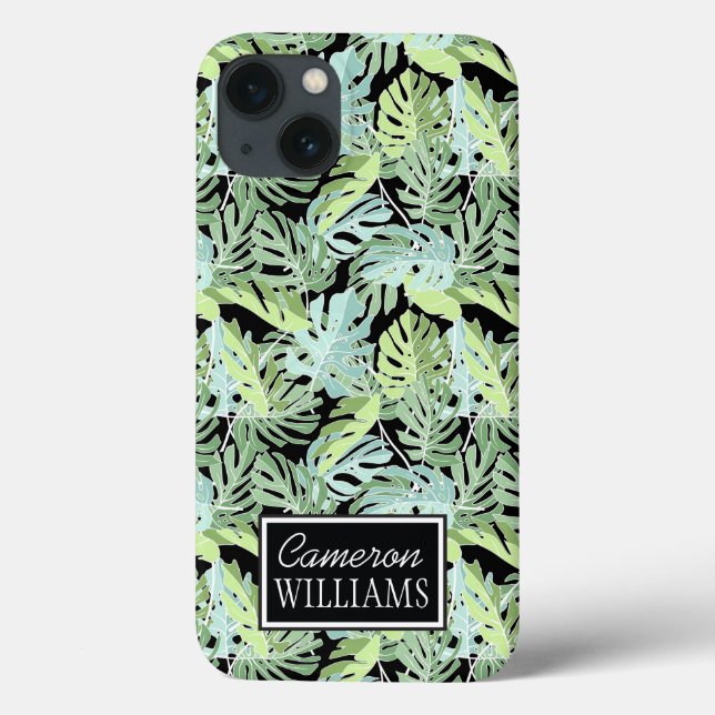 Jungle Floral Pattern | Add Your Name Case-Mate iPhone Case (Back)