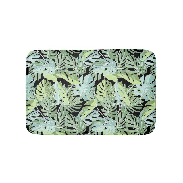 Jungle Floral Pattern Bath Mat (Front)