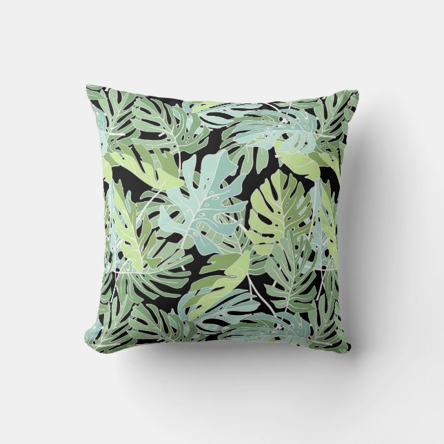 Jungle Floral Pattern Cushion (Front)