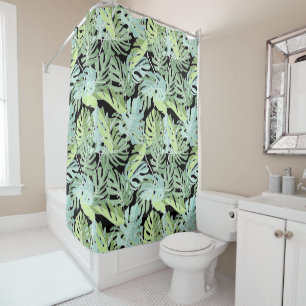 Jungle Floral Pattern Shower Curtain