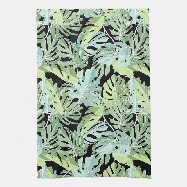 Jungle Floral Pattern Tea Towel (Vertical)