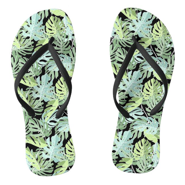 Jungle Floral Pattern Thongs (Footbed)