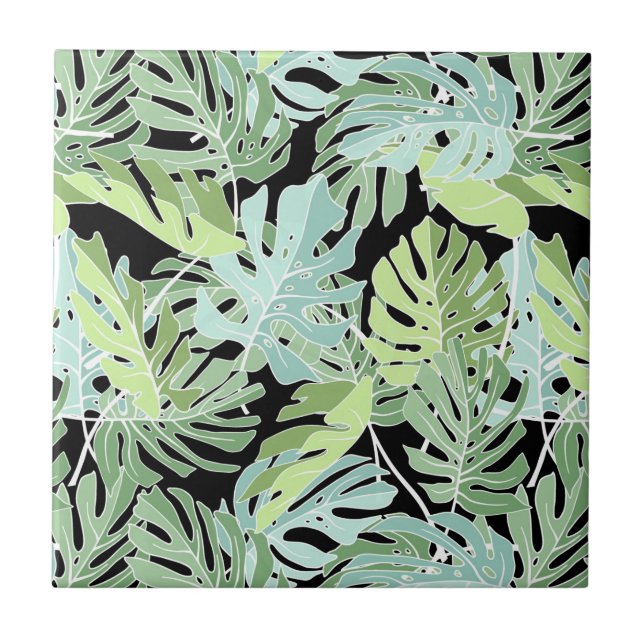 Jungle Floral Pattern Tile (Front)