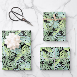 Jungle Floral Pattern Wrapping Paper Sheet