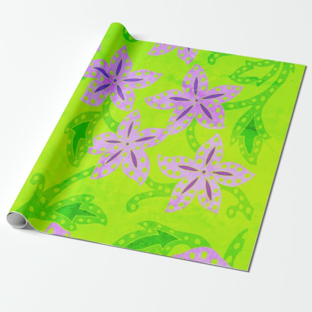 Jungle Floral Wrapping Paper (Unrolled)