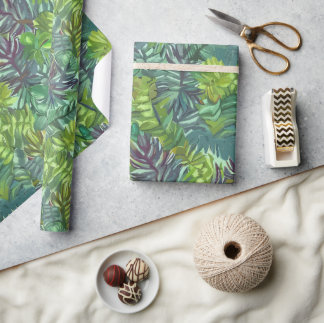 Jungle foliage seamless pattern wrapping paper