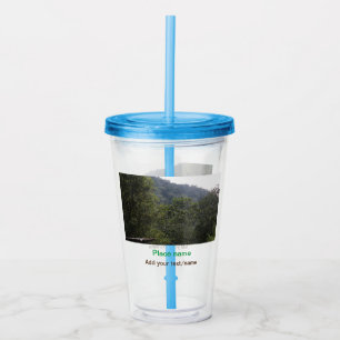 Jungle forest trees moutain travel add place name acrylic tumbler