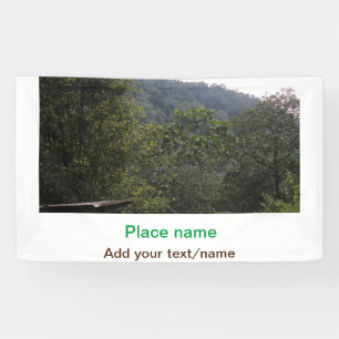 Jungle forest trees moutain travel add place name banner
