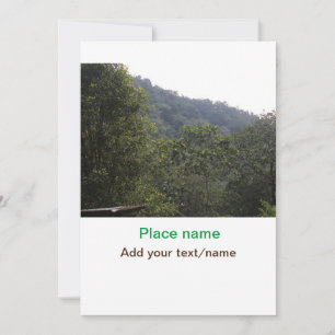 Jungle forest trees moutain travel add place name  holiday card