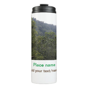 Jungle forest trees moutain travel add place name thermal tumbler