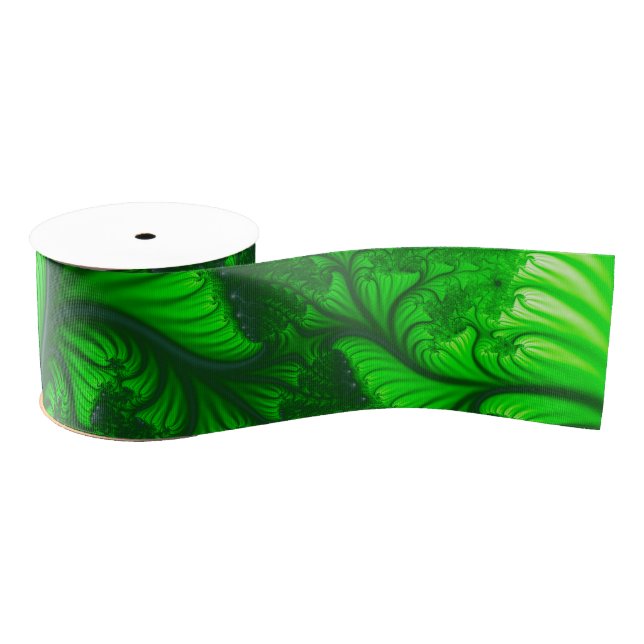 Jungle fractal grosgrain ribbon (Spool)