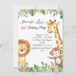 Jungle Friends Invitation