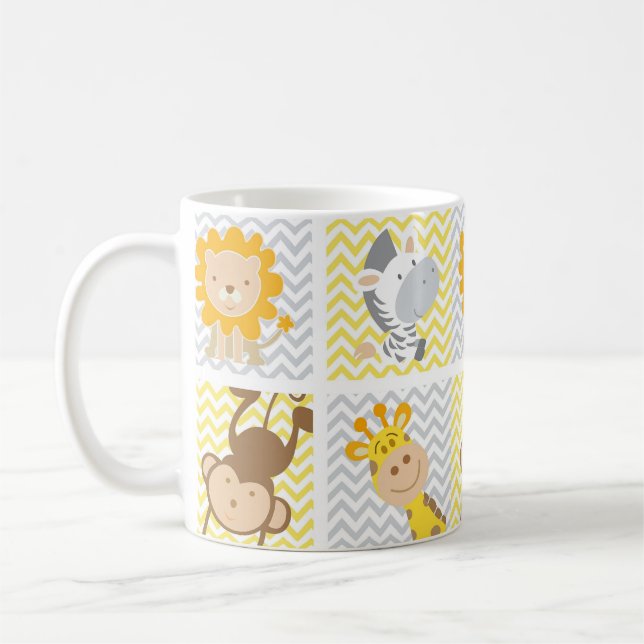 Jungle Friends Pattern Coffee Mug (Left)