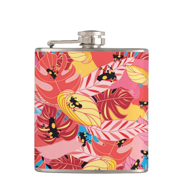 Jungle Frogs Hip Flask (Front)