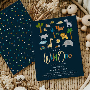 Jungle Fun for the Birthday Beast - 1st Birthday Invitation