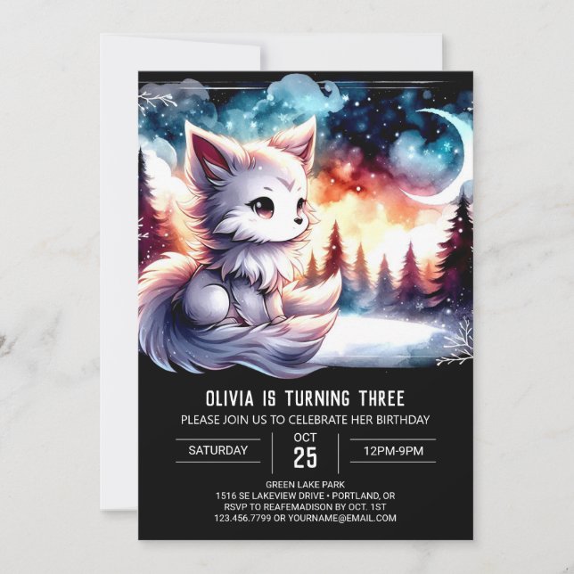 Jungle Fun Wolf Birthday Invitation (Front)