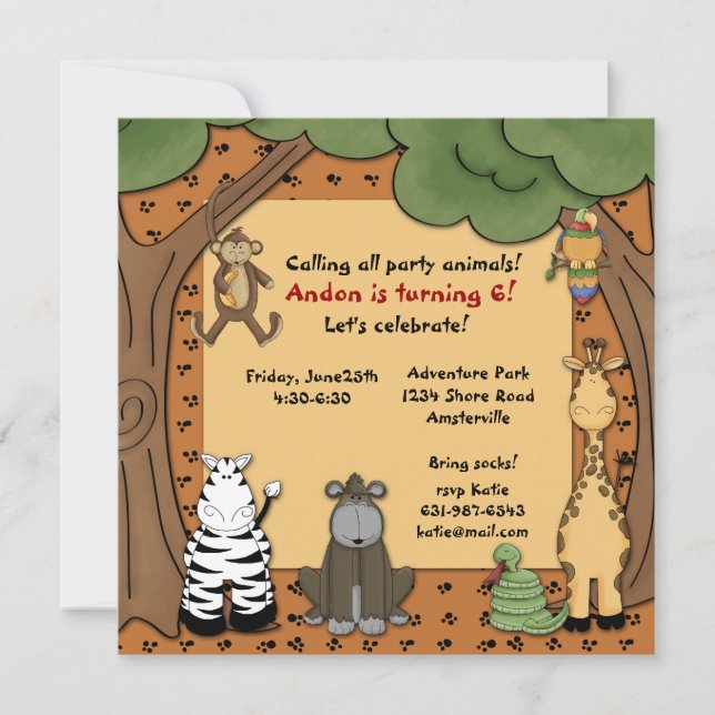 Jungle Gang Invitation (Front)