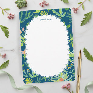 Jungle Garden Watercolor Custom BRIDAL SHOWER Thank You Card