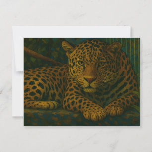 Jungle Gaze – Resting Leopard in the Wild Postcard