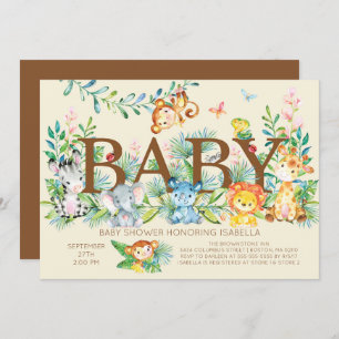 Jungle Gender Neutral Baby shower Invitation