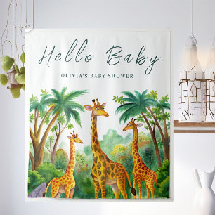 Jungle Giraffe Cute Elegant Hello Baby shower  Tapestry