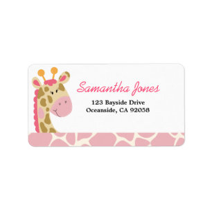 JUNGLE GIRAFFE PRINT (PINK) MAILING LABEL