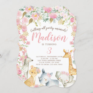 Jungle Girl Birthday Invitation