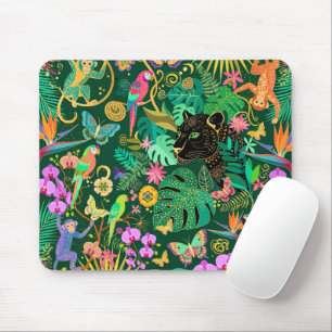 Jungle Golden Fantasy Surreal Exotic Mouse Pad