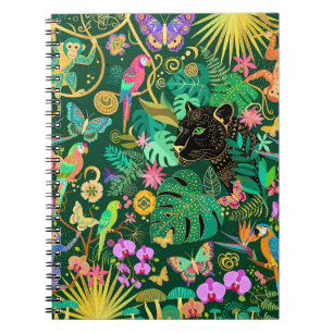 Jungle Golden Fantasy Surreal Exotic Notebook