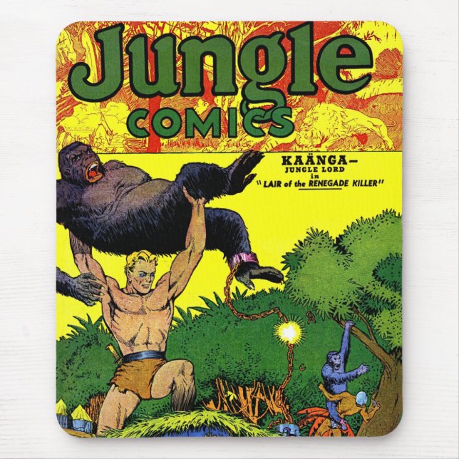 Jungle Gorilla's Lair Vintage Comics Mouse Pad (Front)