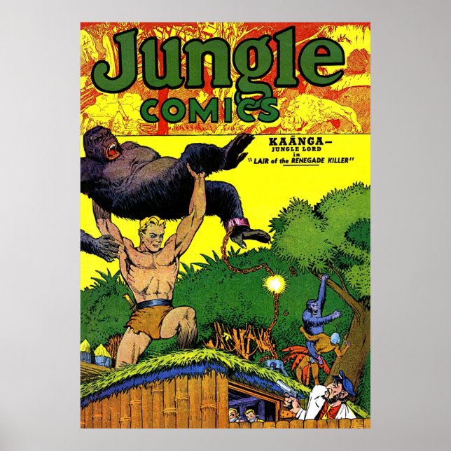 Jungle Gorilla's Lair Vintage Comics Poster (Front)