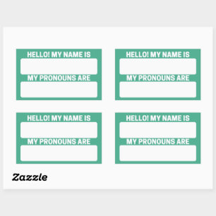 Jungle Green Name & Pronoun Labels