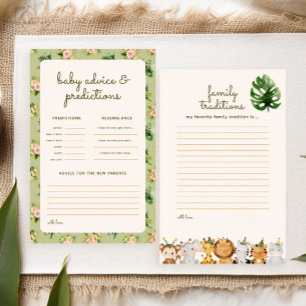 Jungle Green Tropical Baby Shower Predictions Game