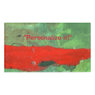 Jungle green with red accent above red stripe name tag